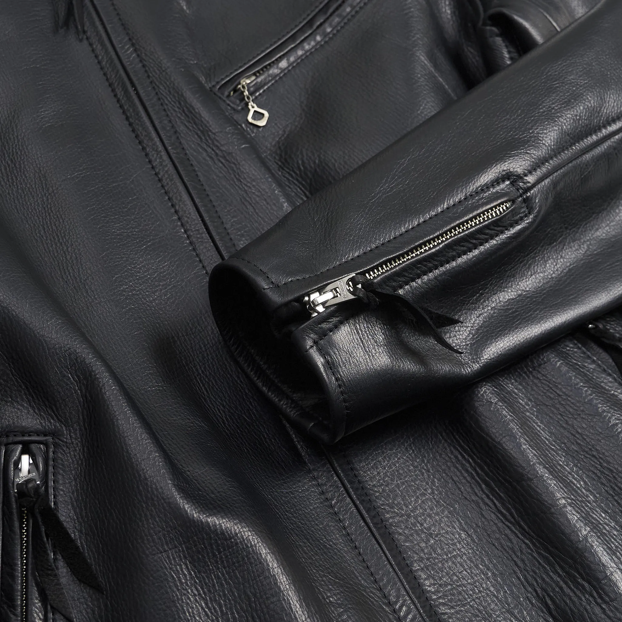 Y'2 Leather Oiled Steer Hide Biker Jacket sold by DeeCee style product image thumbnail 4