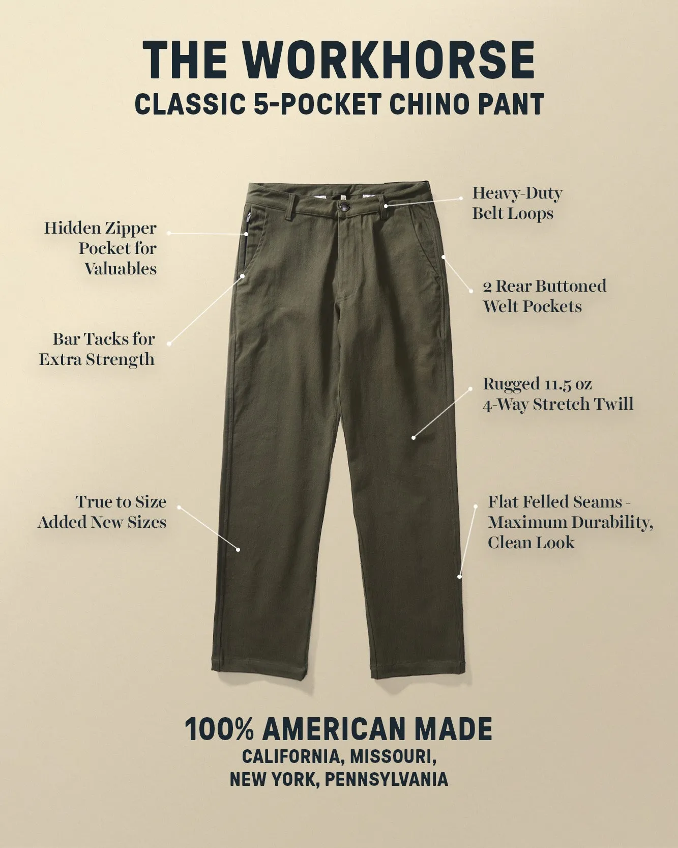Workhorse Chino Pant sold by Devium USA product image thumbnail 3
