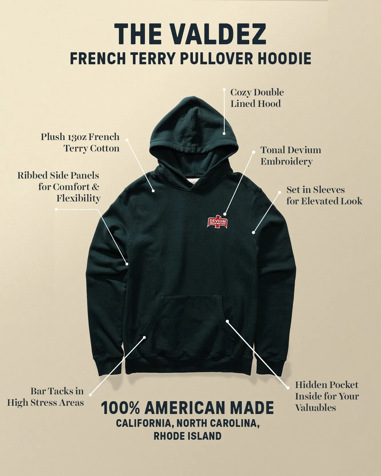 Valdez French Terry Pullover sold by Devium USA product image thumbnail 4