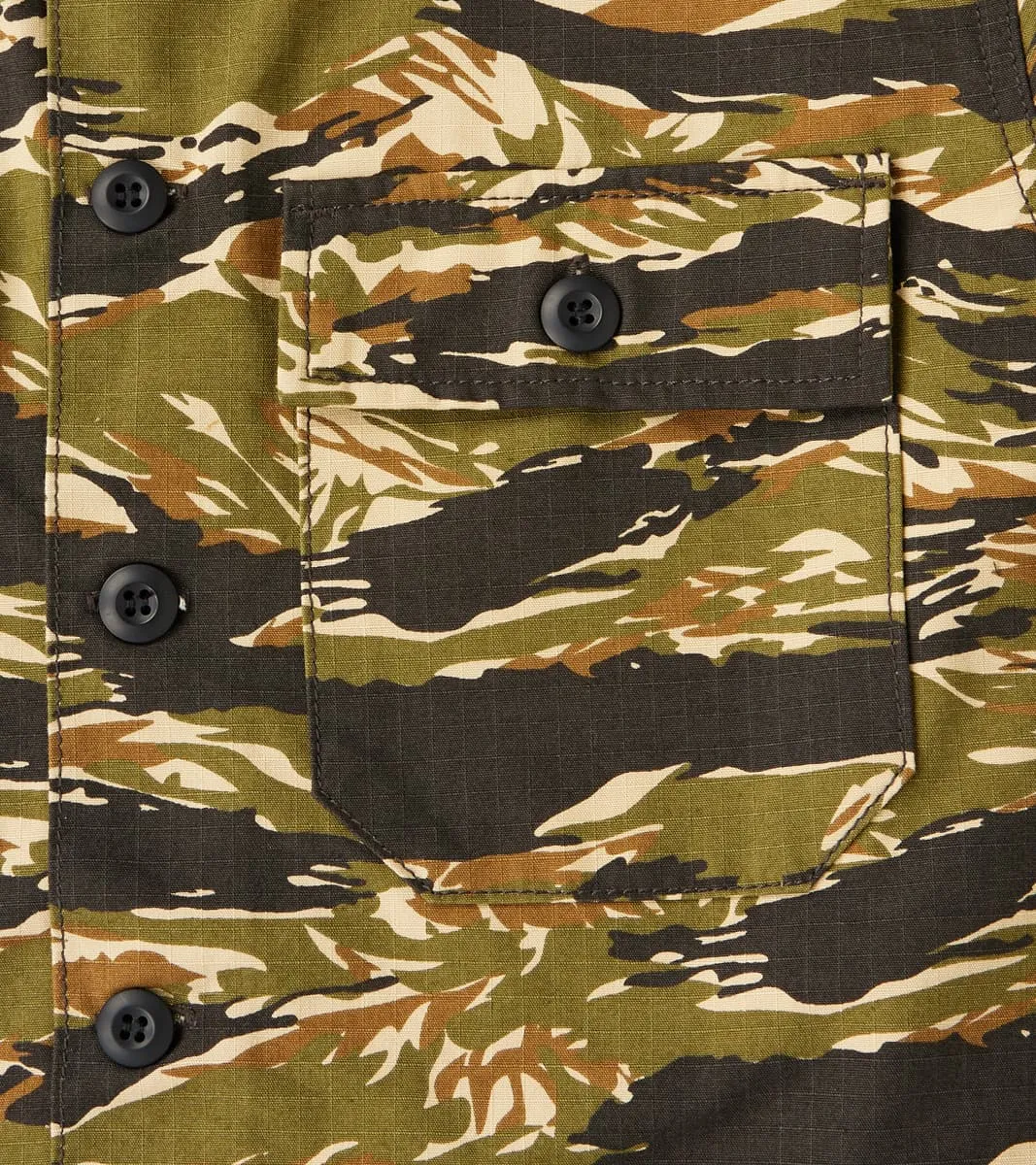 BWS-03 - Military Overshirt - 8oz Tiger Camo Ripstop sold by Division Road product image thumbnail 5