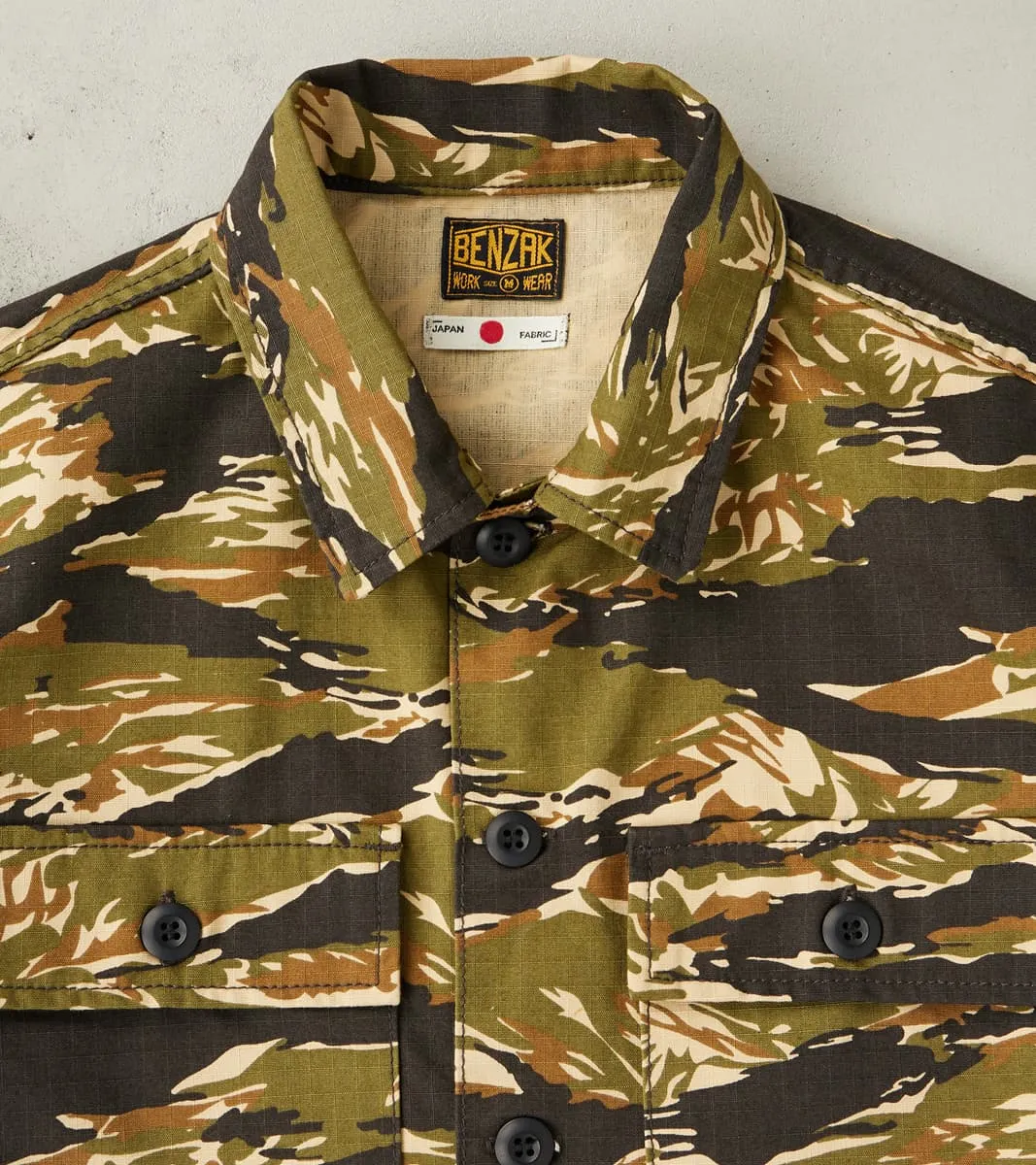 BWS-03 - Military Overshirt - 8oz Tiger Camo Ripstop sold by Division Road product image thumbnail 4