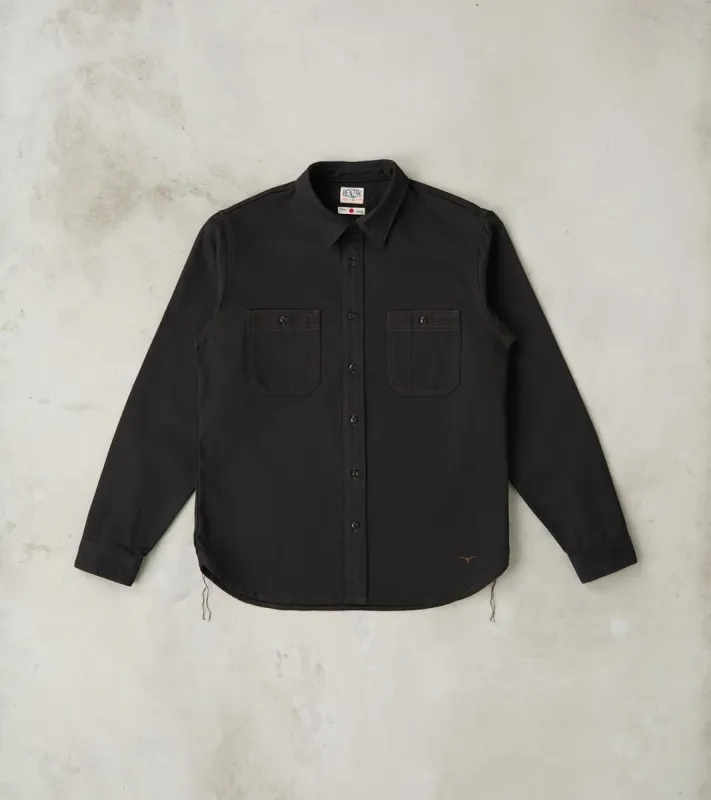 BWS-02 - Utility Shirt - 8oz Black Herringbone Twill sold by Division Road