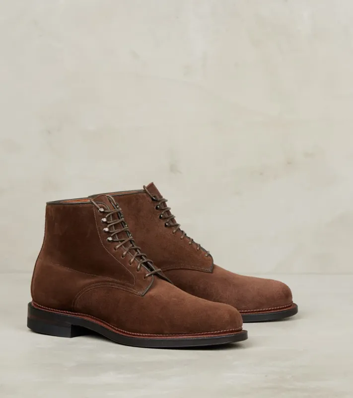 Navvy Boot - 1940 - Leather - CF Stead Sepia Janus Calf Suede sold by Division Road