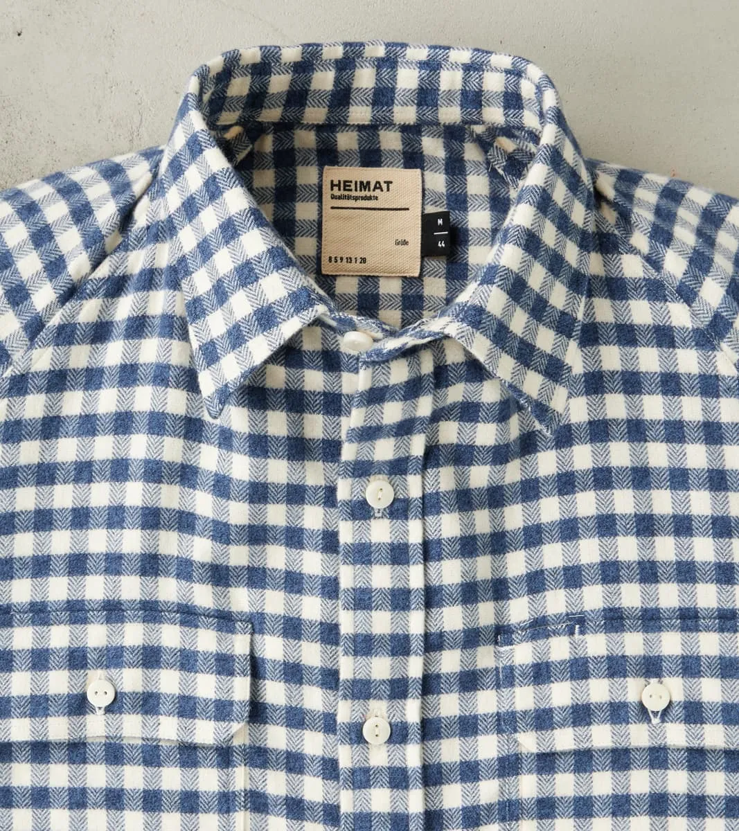 Arbeitshemd Work Shirt - Ink & Seashell Gingham Flannel sold by Division Road product image thumbnail 3