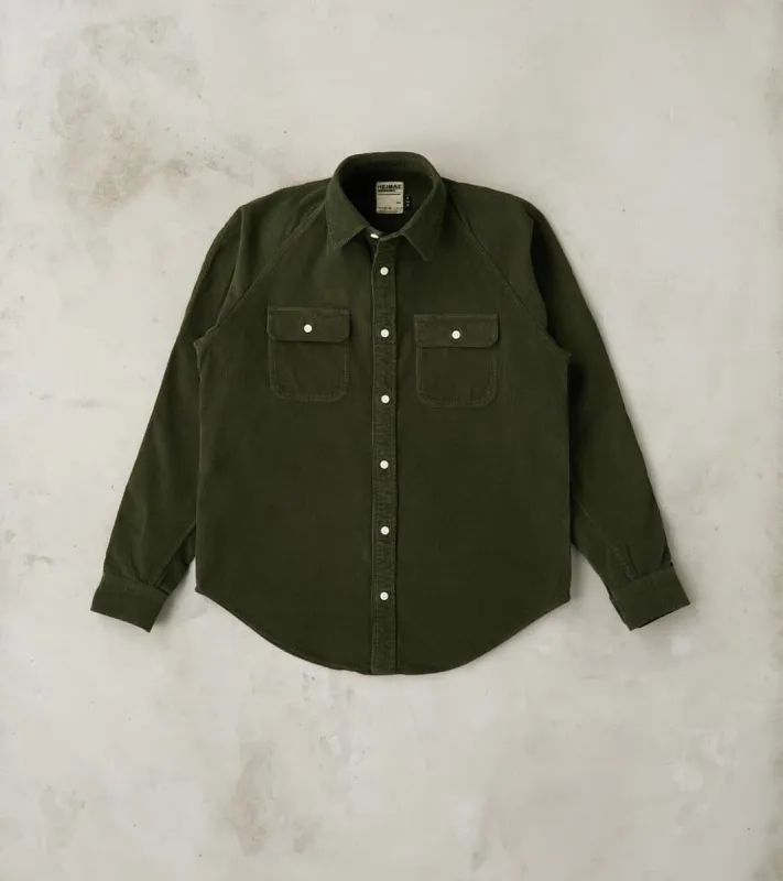 Arbeitshemd Work Shirt - Military Green Corduroy sold by Division Road