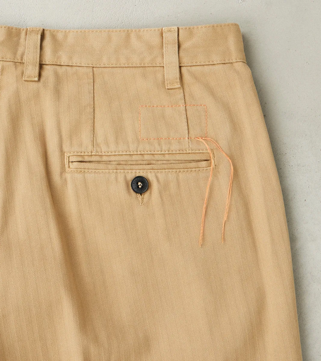 Seattle Pleated Trouser - Camel Herringbone Twill sold by Division Road product image thumbnail 3