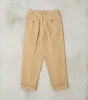 Seattle Pleated Trouser - Camel Herringbone Twill sold by Division Road