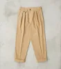 Seattle Pleated Trouser - Camel Herringbone Twill sold by Division Road