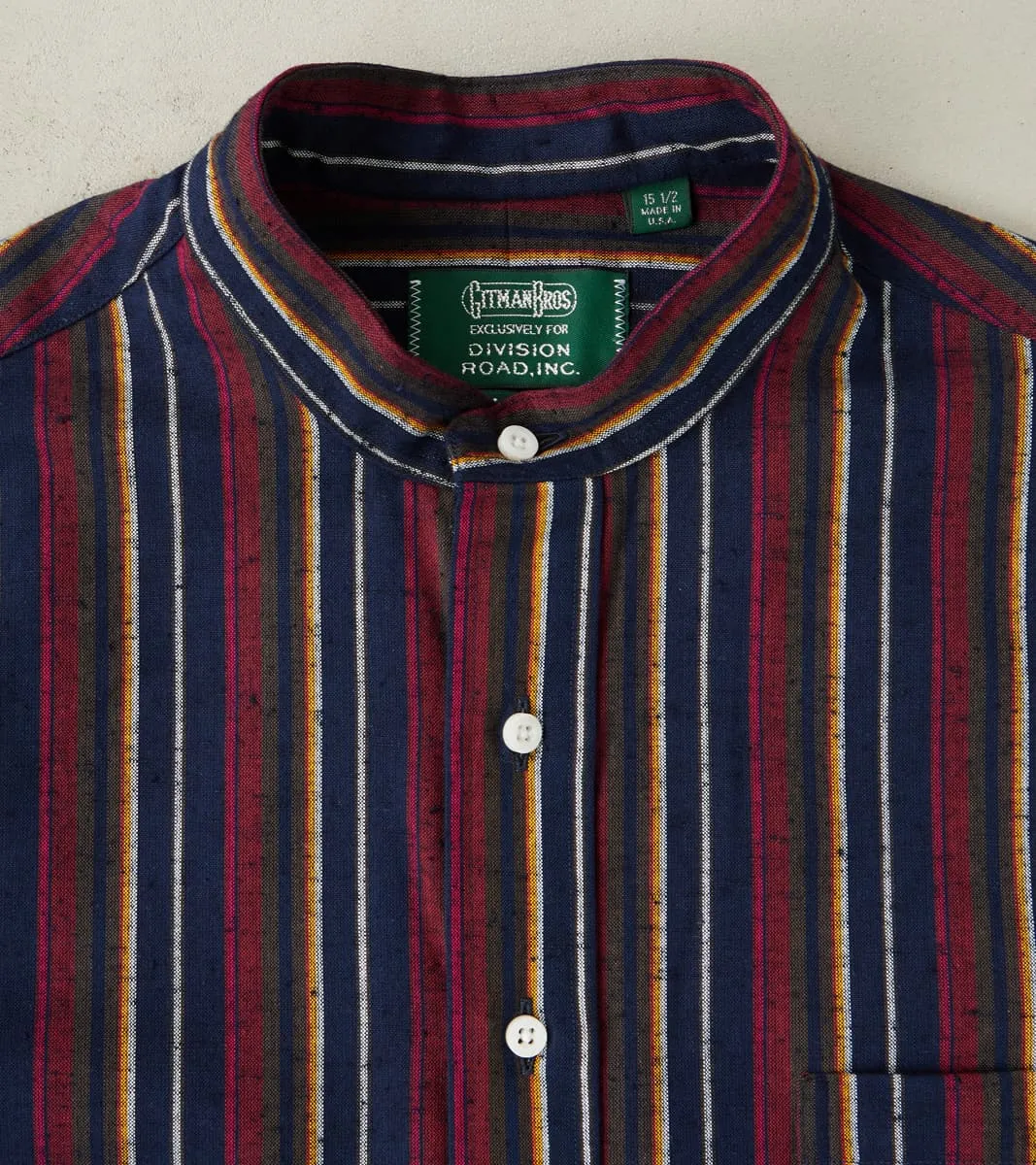 Japanese Deadstock Cabana Stripe Popover - Indigo sold by Division Road product image thumbnail 3