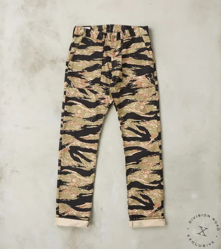 Fatigue Trouser - 9 oz. Tiger Stripe Camo Twill - Black sold by Division Road