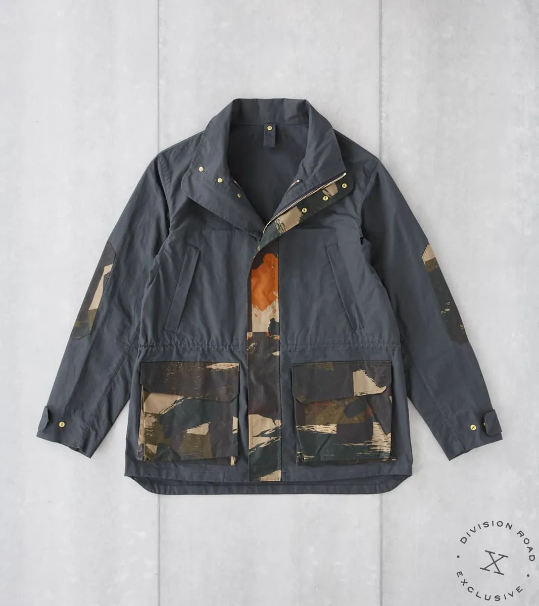 TWCXDR Shell Jacket - H.Stevensons® Charcoal & TWC Camouflage Waxed Canvas sold by Division Road product image thumbnail 2