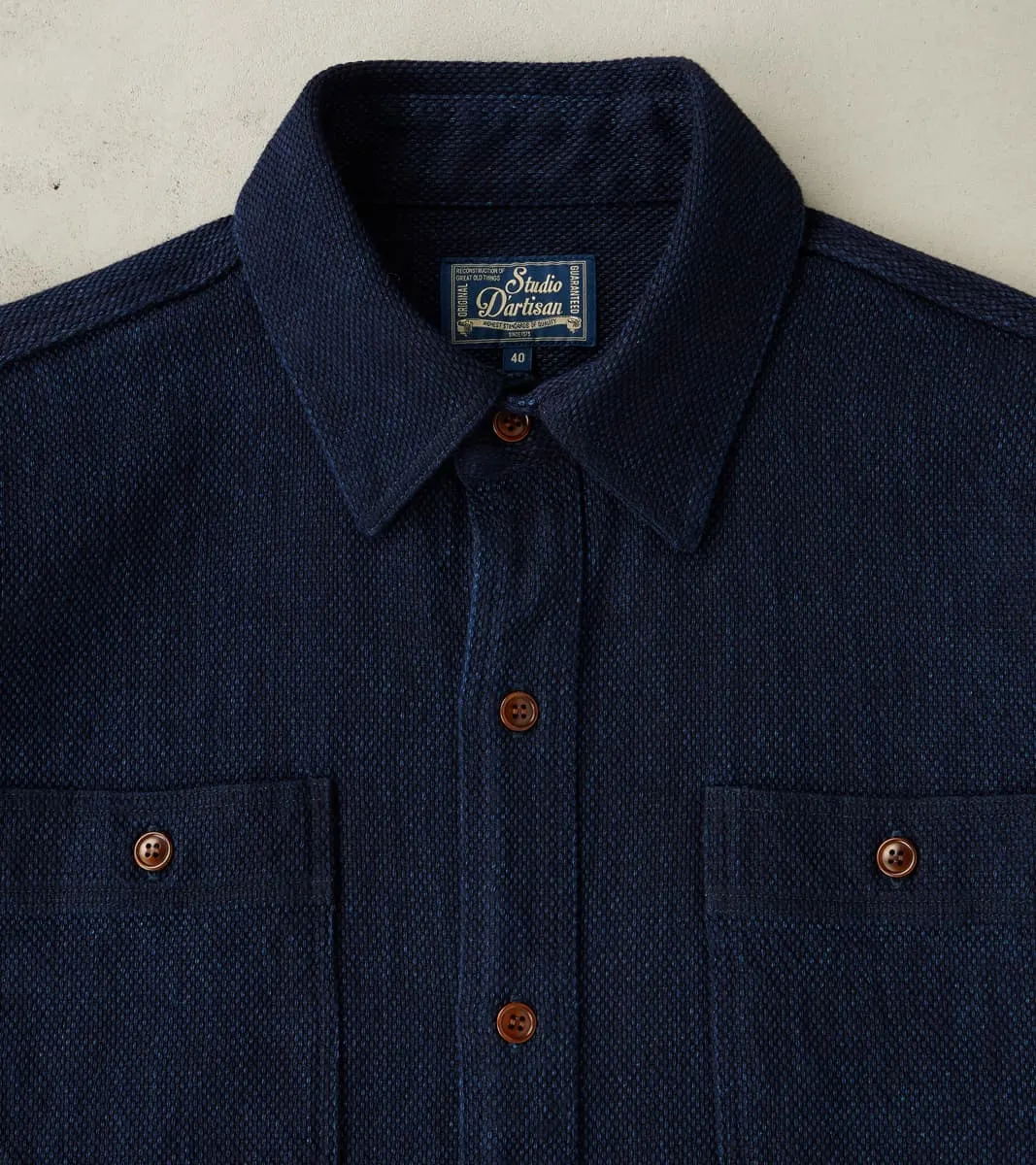 Heavyweight Sashiko Workshirt - Indigo sold by Division Road product image thumbnail 3