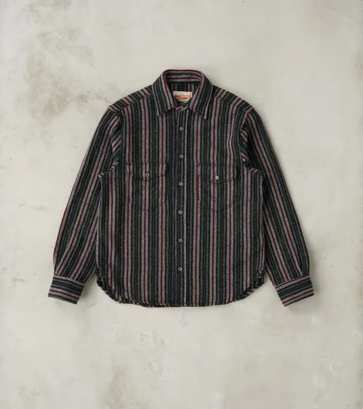 Bodie - Japanese Wool Blend Twill - Black Stripe sold by Division Road