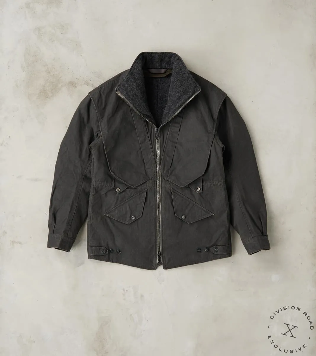 English Cyclops Dispatch Jacket - H.Stevensons® Black Vintage Military Waxed Canvas sold by Division Road