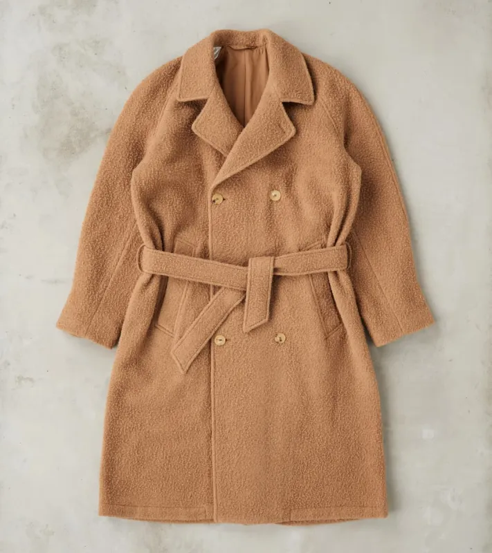 Italian Camelhair Ratine Cloth Grandad Trench Coat - Undyed sold by Division Road