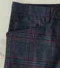 L-Pocket Pant - Glen Plaid Wool Blend Cloth - Navy sold by Division Road