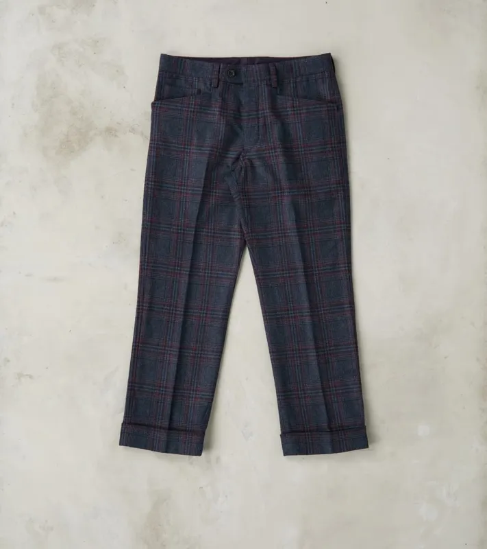 L-Pocket Pant - Glen Plaid Wool Blend Cloth - Navy sold by Division Road