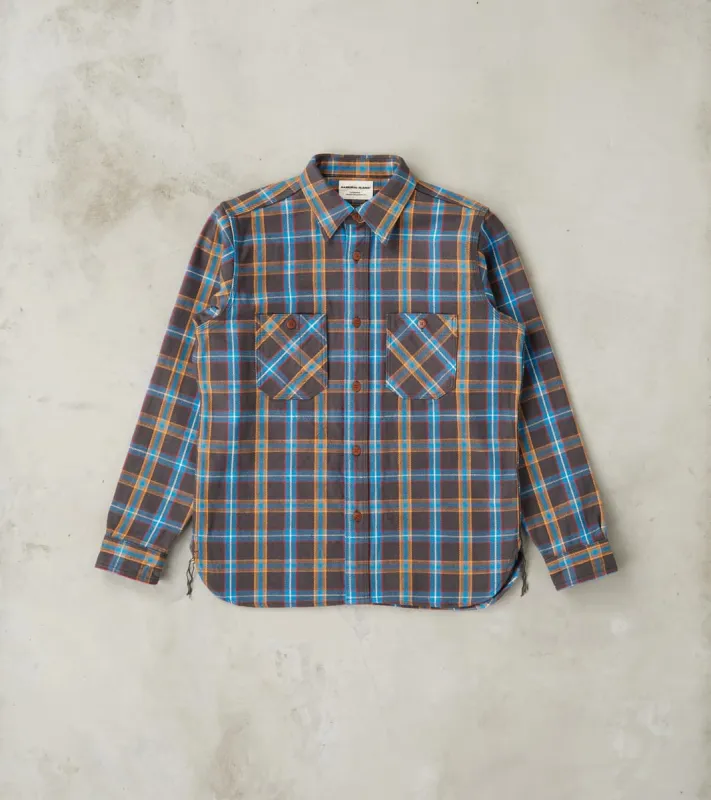 SNL24-01 Rope Dyed Heavy Flannel Contest Check Work Shirt sold by Division Road