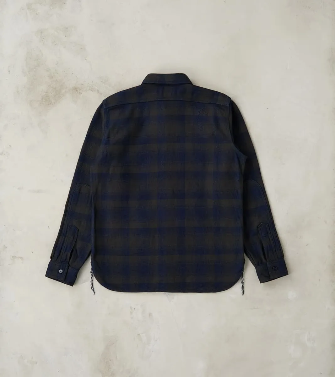 SIN24-03 Indigo Rope Dyed Heavy Flannel Check Work Shirt sold by Division Road product image thumbnail 2