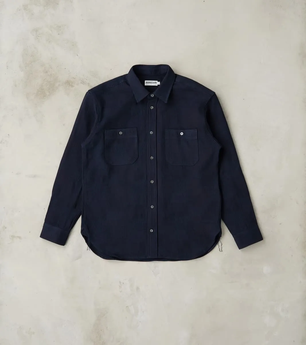 MXLS1026 - Work Shirt - Jacquard Indigo Patchwork sold by Division Road