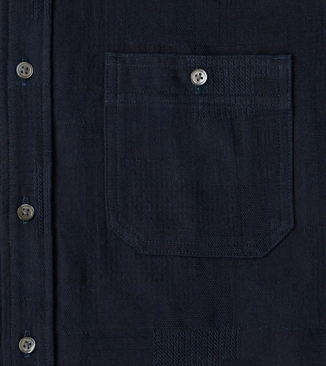 MXLS1026 - Work Shirt - Jacquard Indigo Patchwork sold by Division Road product image thumbnail 4