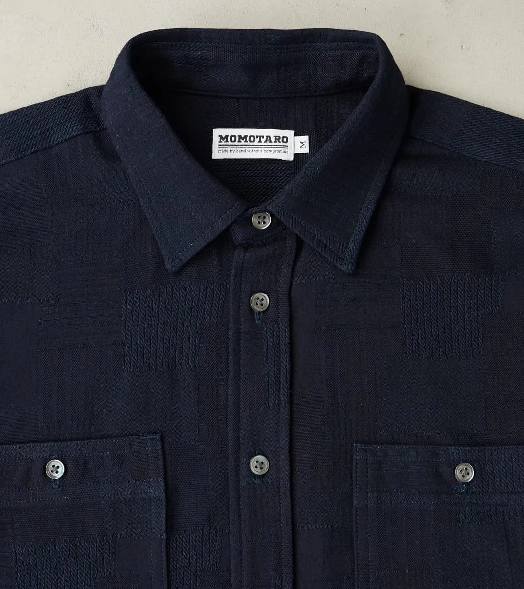 MXLS1026 - Work Shirt - Jacquard Indigo Patchwork sold by Division Road product image thumbnail 3