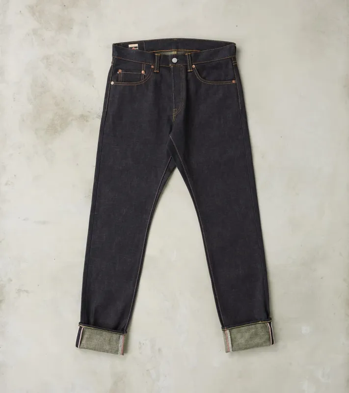 0405-BE - High Tapered - 18oz Indigo x Beige sold by Division Road