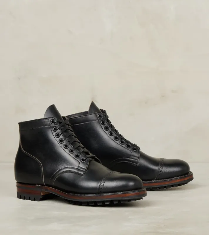Service Boot - 2030 - Commando - Horween Black Wooly CXL sold by Division Road