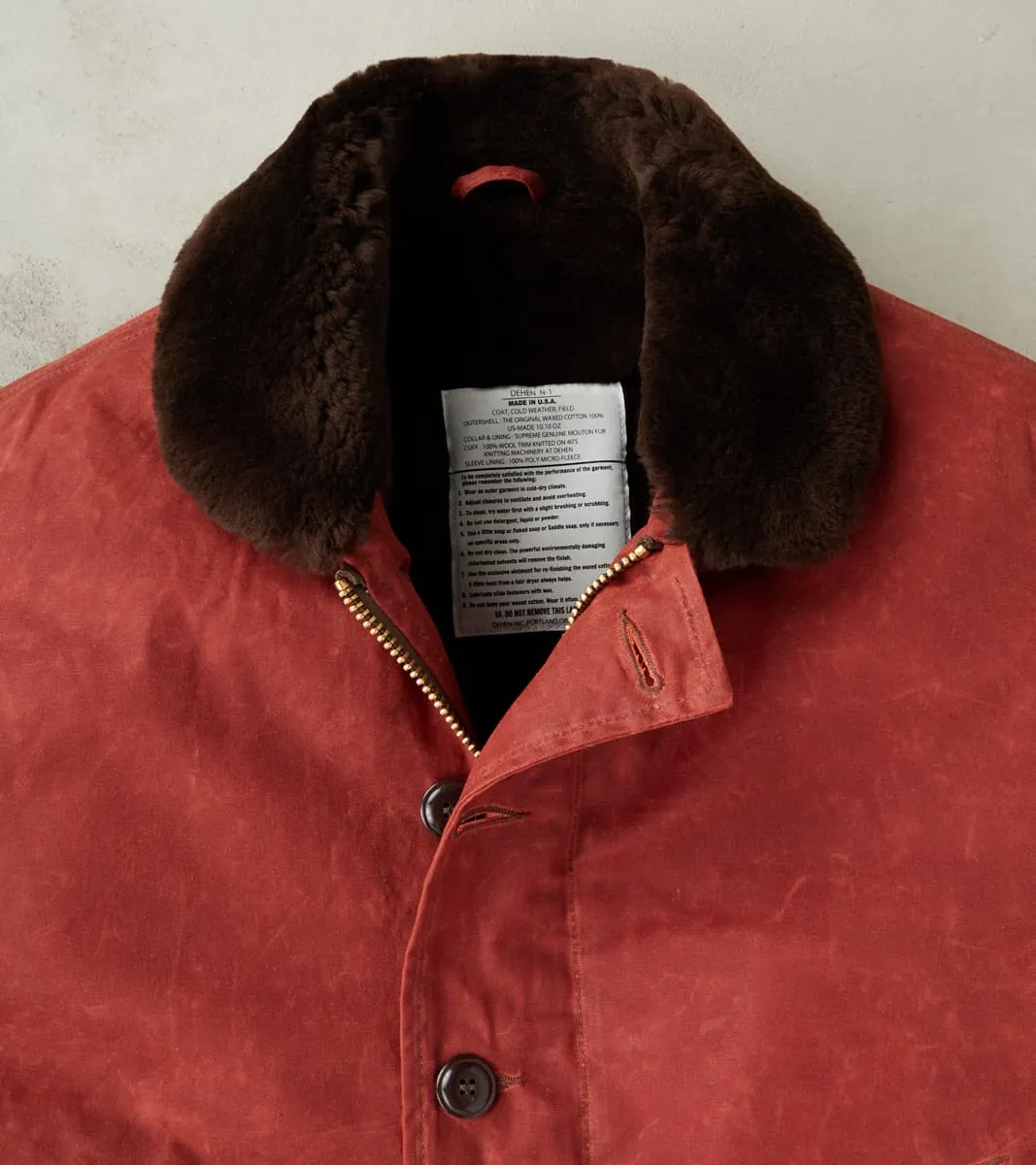 N-1 Deck Jacket - 7oz Martexin Waxed Sailcloth - Brick sold by Division Road product image thumbnail 4