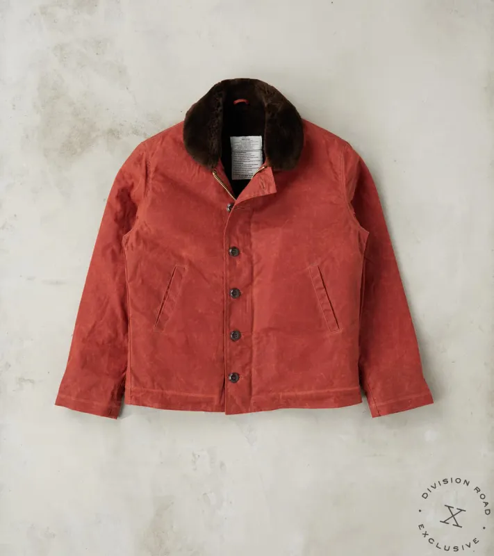 N-1 Deck Jacket - 7oz Martexin Waxed Sailcloth - Brick sold by Division Road