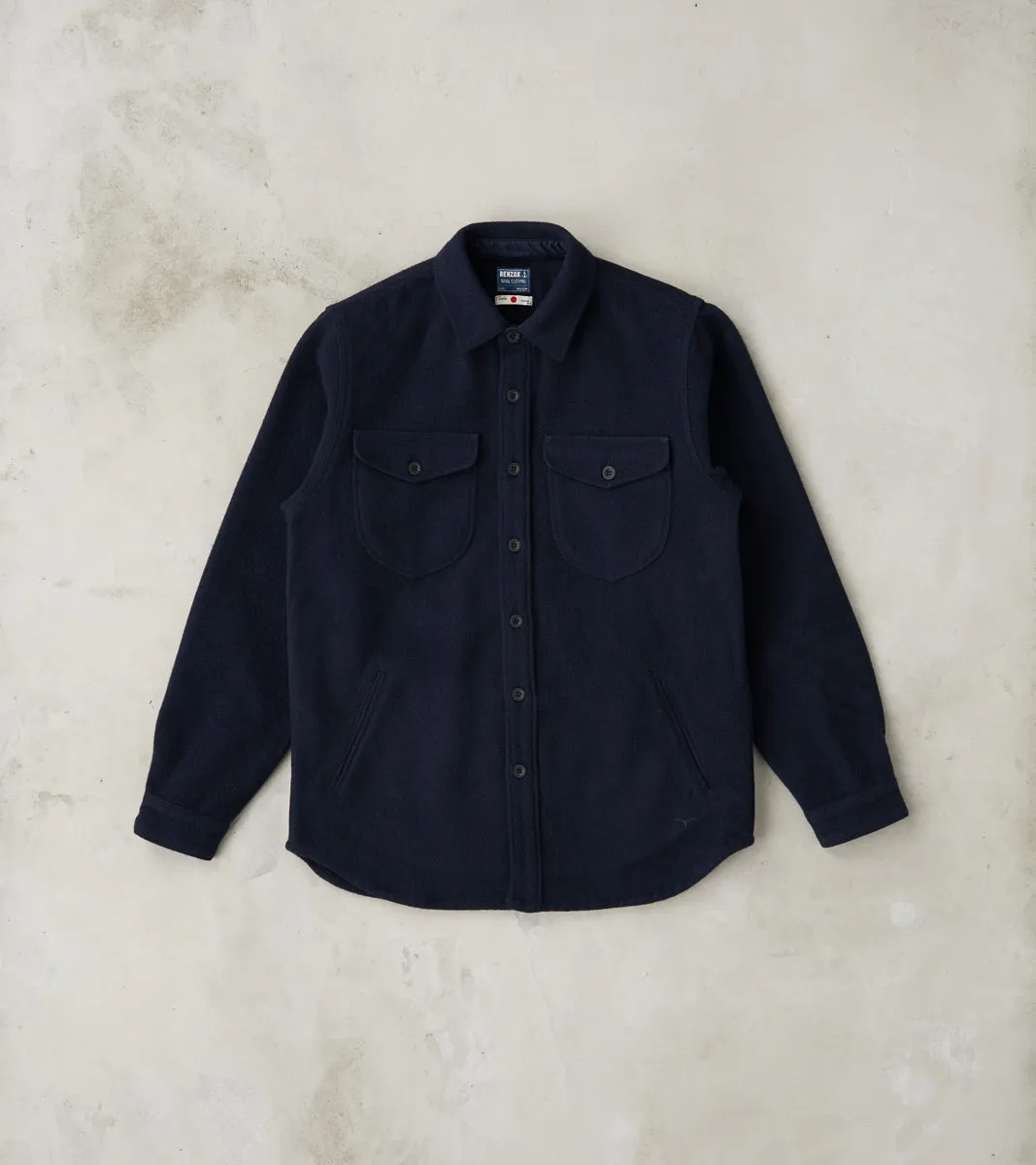 BWS-05 - CPO Overshirt - 14oz Dark Navy Wool Mosser sold by Division Road