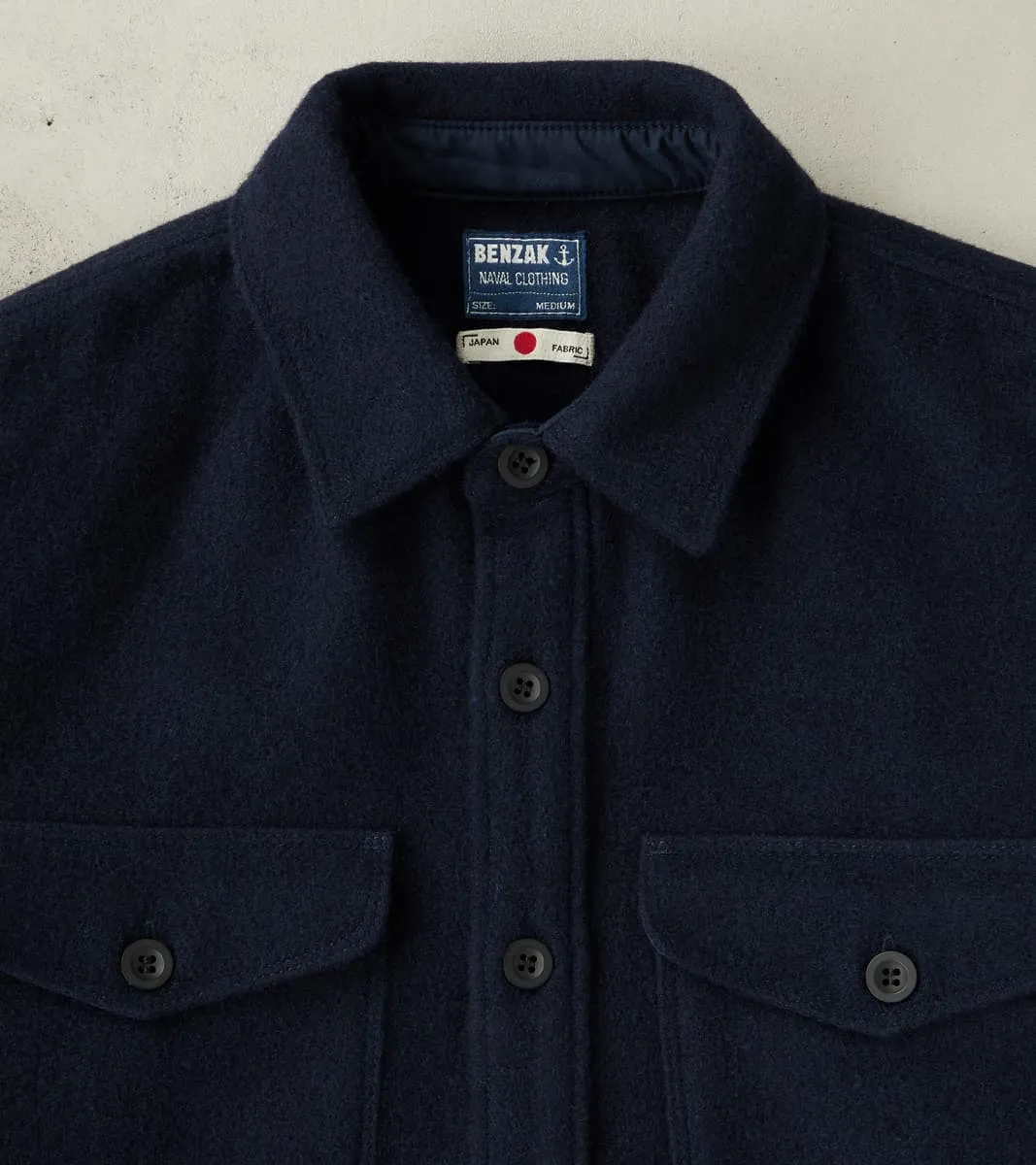 BWS-05 - CPO Overshirt - 14oz Dark Navy Wool Mosser sold by Division Road product image thumbnail 4