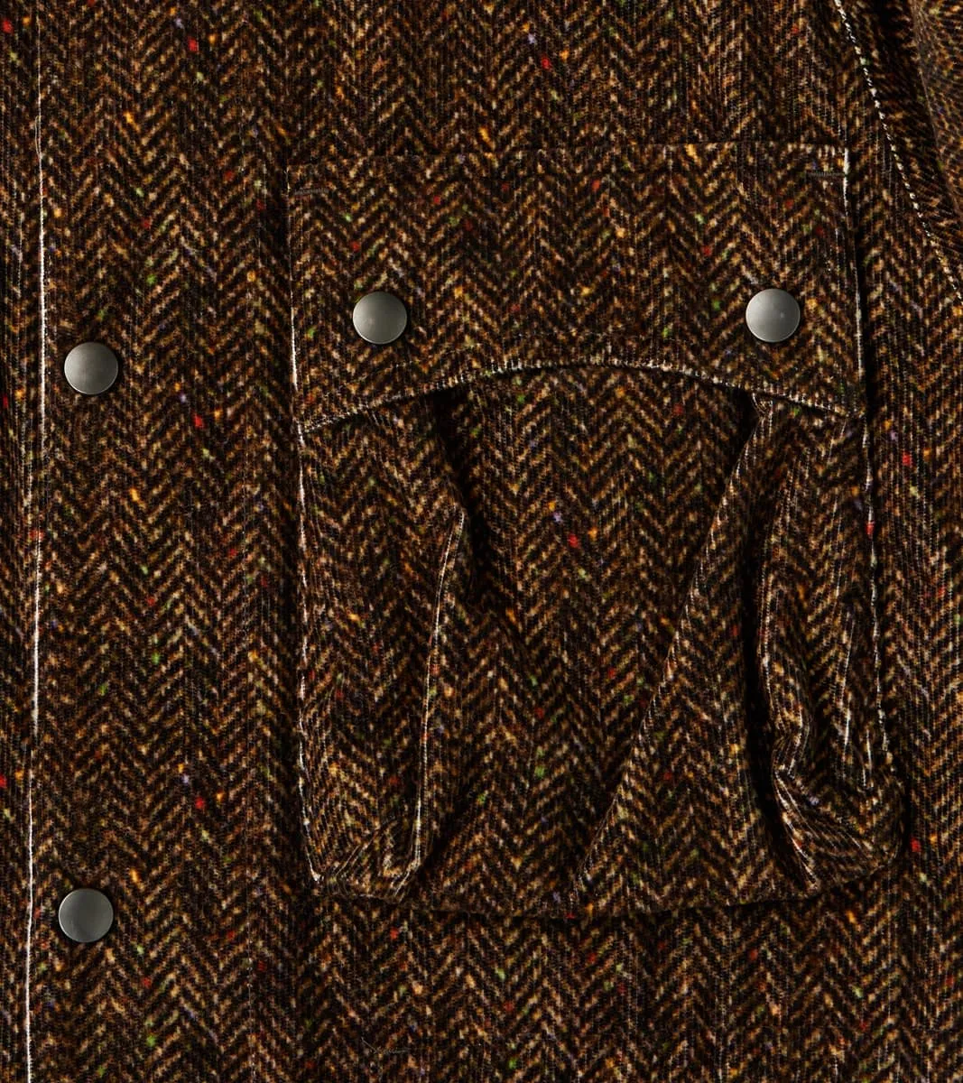 Mountain Parka - Herringbone Neps Tweed Printed Corduroy - Dark Olive sold by Division Road product image thumbnail 5