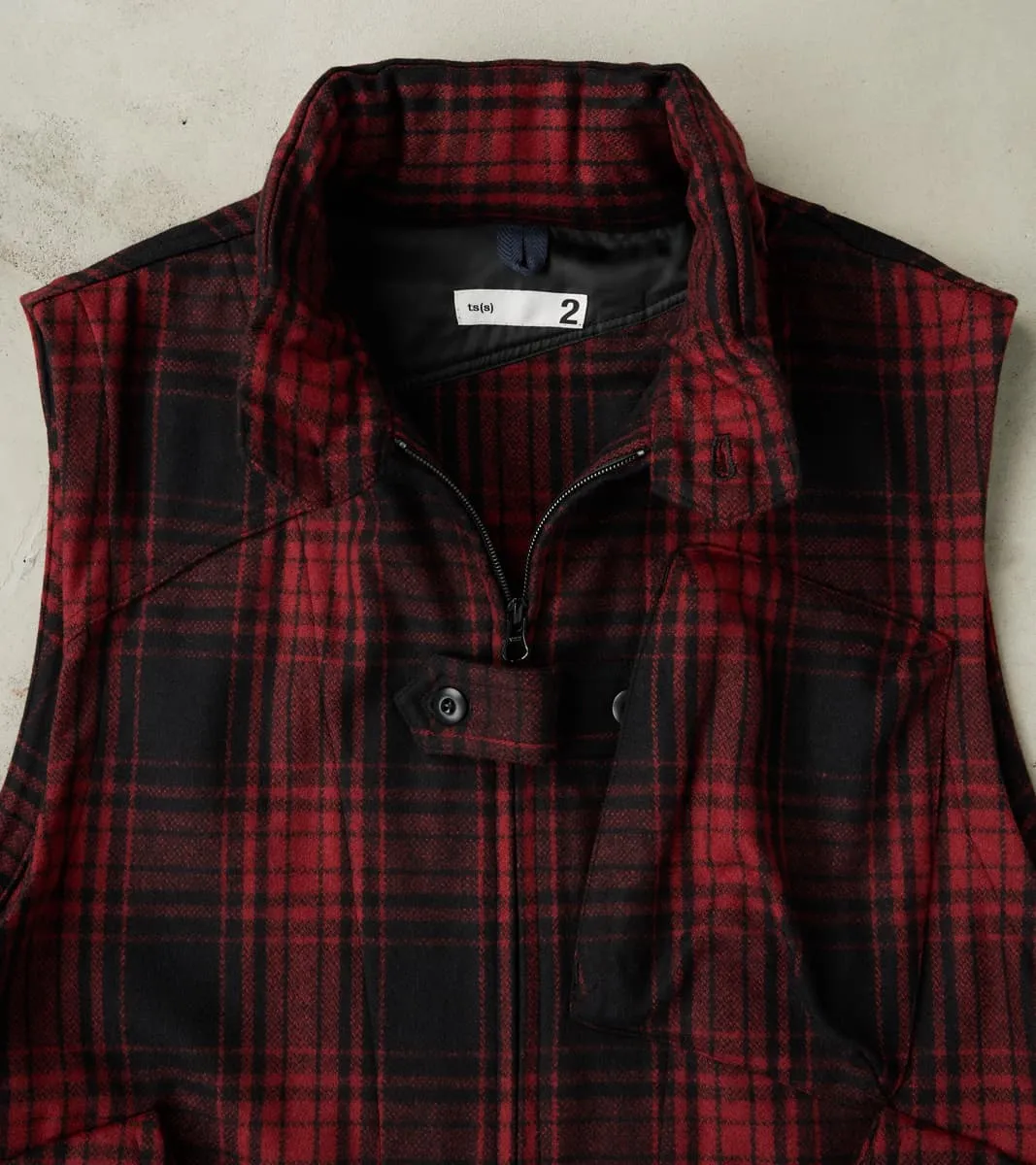 Messenger Vest - Buffalo Plaid Wool - Red sold by Division Road product image thumbnail 4