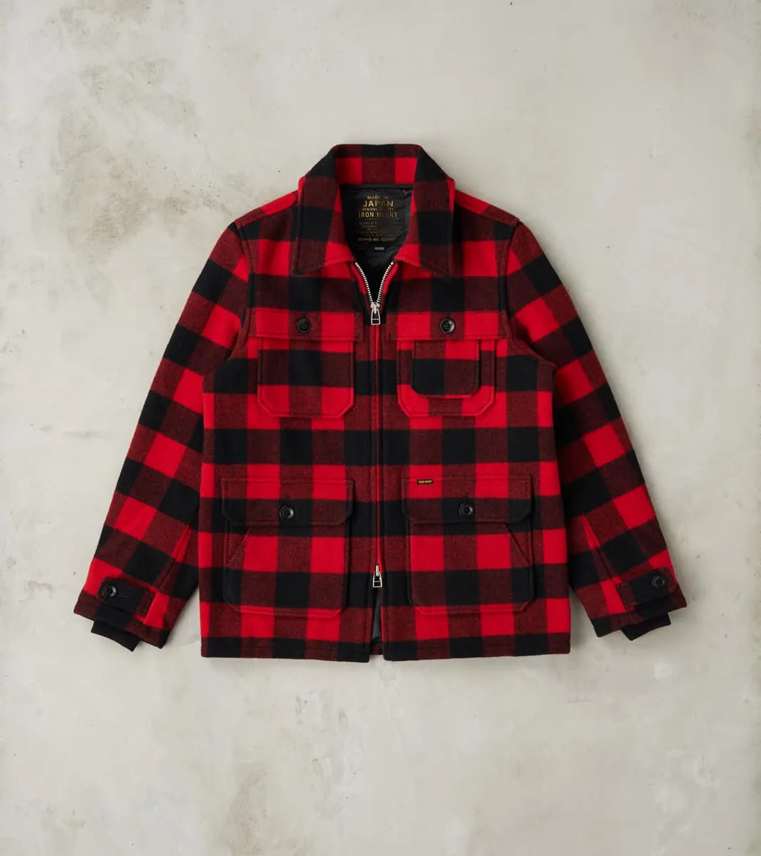19-RED - Wool Hunting Jacket - Red Buffalo Check sold by Division Road