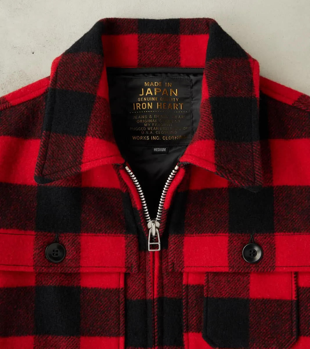 19-RED - Wool Hunting Jacket - Red Buffalo Check sold by Division Road product image thumbnail 4