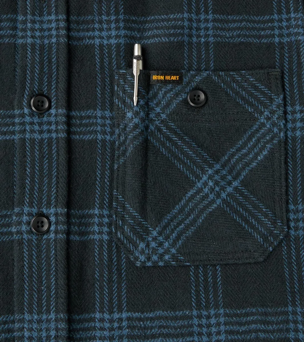 408-BLK - Work Shirt - 12oz Slubby Heavy Flannel Black Check sold by Division Road product image thumbnail 5