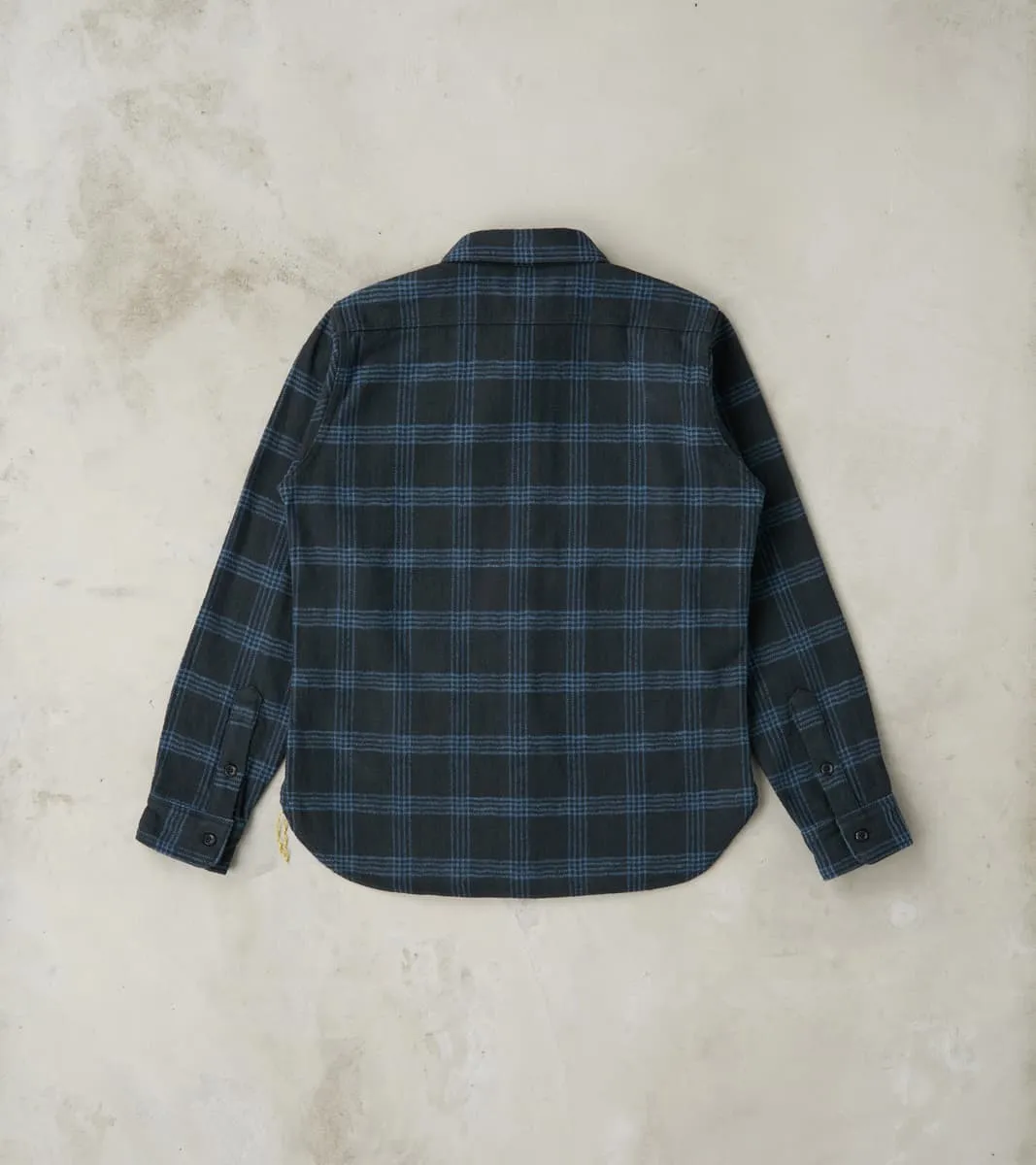 408-BLK - Work Shirt - 12oz Slubby Heavy Flannel Black Check sold by Division Road product image thumbnail 2