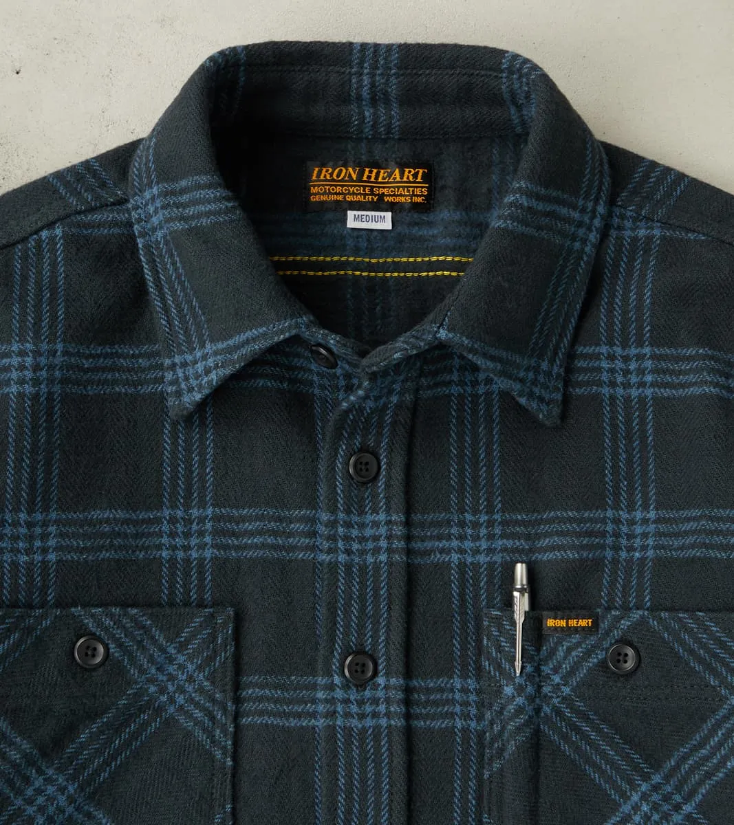 408-BLK - Work Shirt - 12oz Slubby Heavy Flannel Black Check sold by Division Road product image thumbnail 3