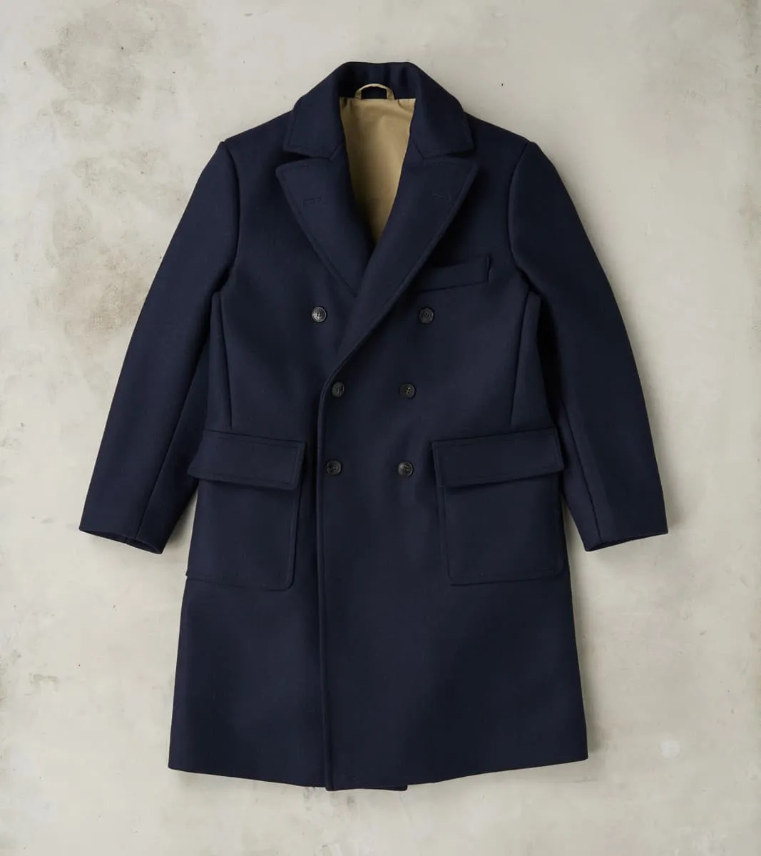 Serwilliam Coat - Navy Wool Twill sold by Division Road