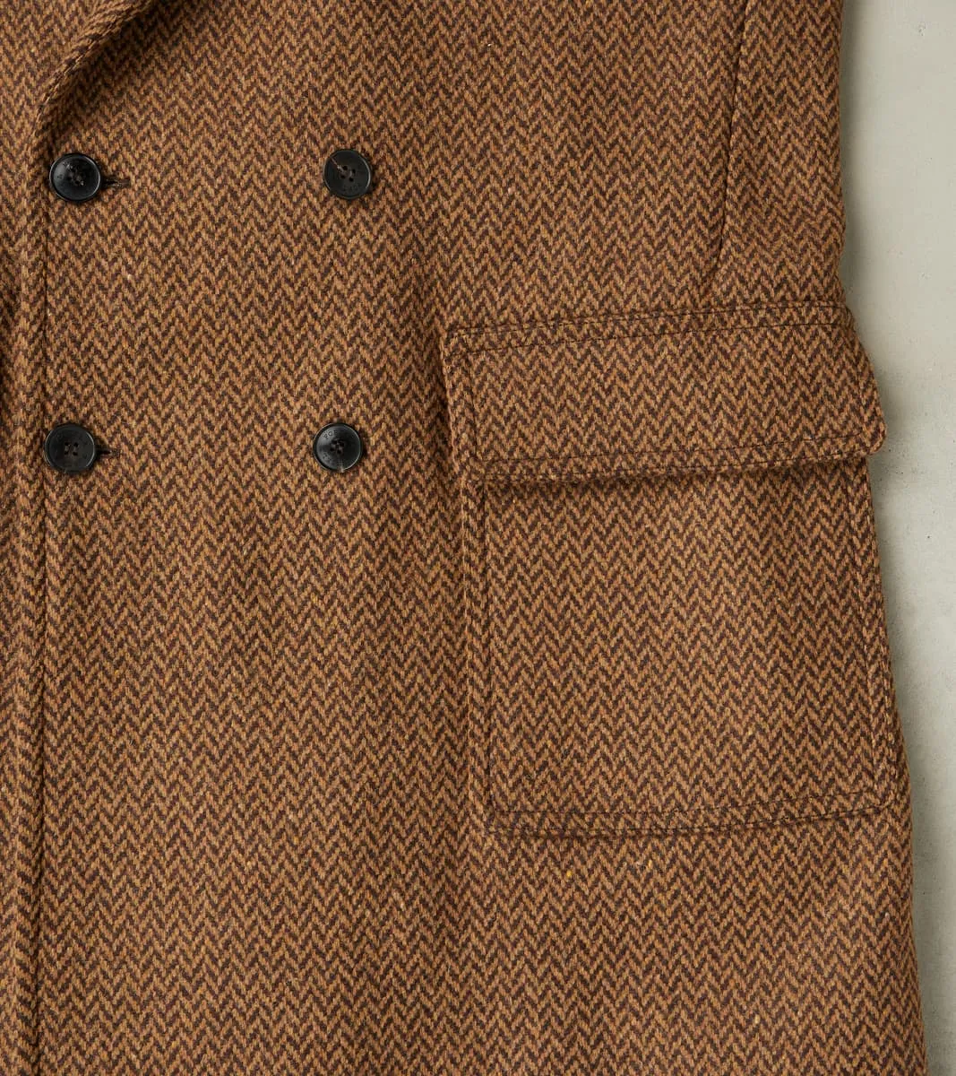 Serwilliam Coat - Brown Wool Herringbone Twill sold by Division Road product image thumbnail 5