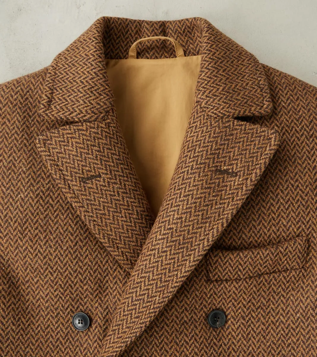 Serwilliam Coat - Brown Wool Herringbone Twill sold by Division Road product image thumbnail 4