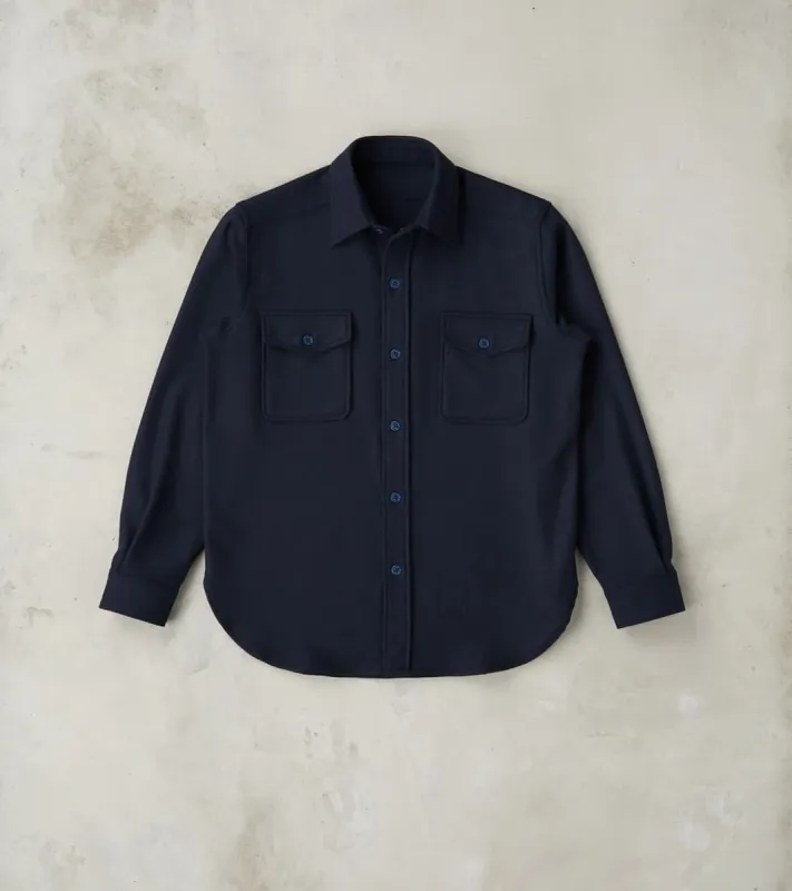 CPO Shirt - Navy Wool Twill sold by Division Road