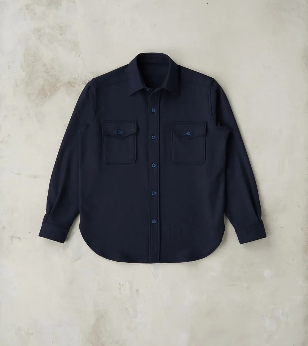 CPO Shirt - Navy Wool Twill sold by Division Road