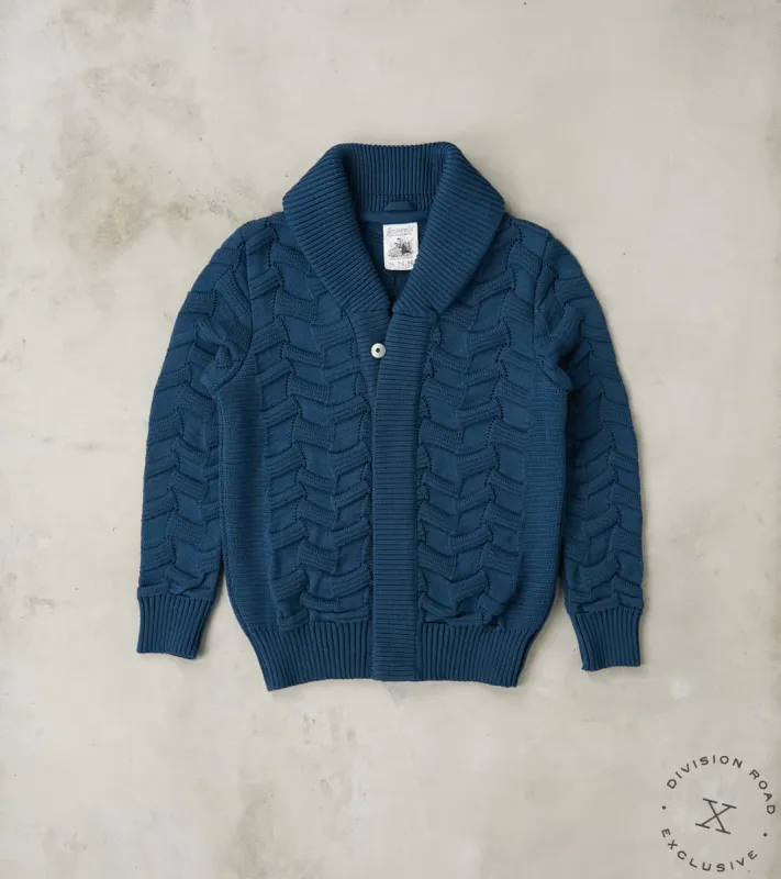 Epigon-III Cardigan - Tidal Blue sold by Division Road