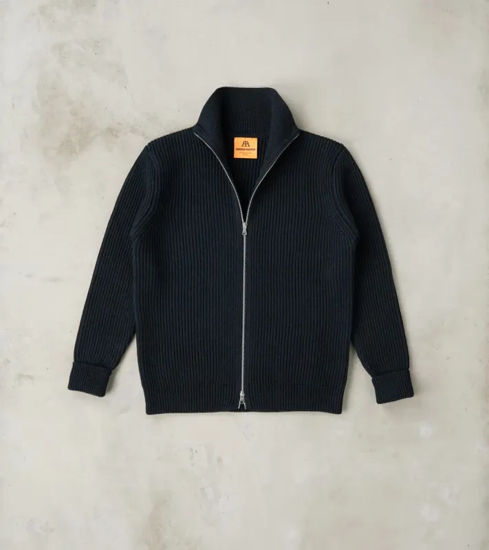 Navy Full Zip Sweater - Dark Indigo sold by Division Road