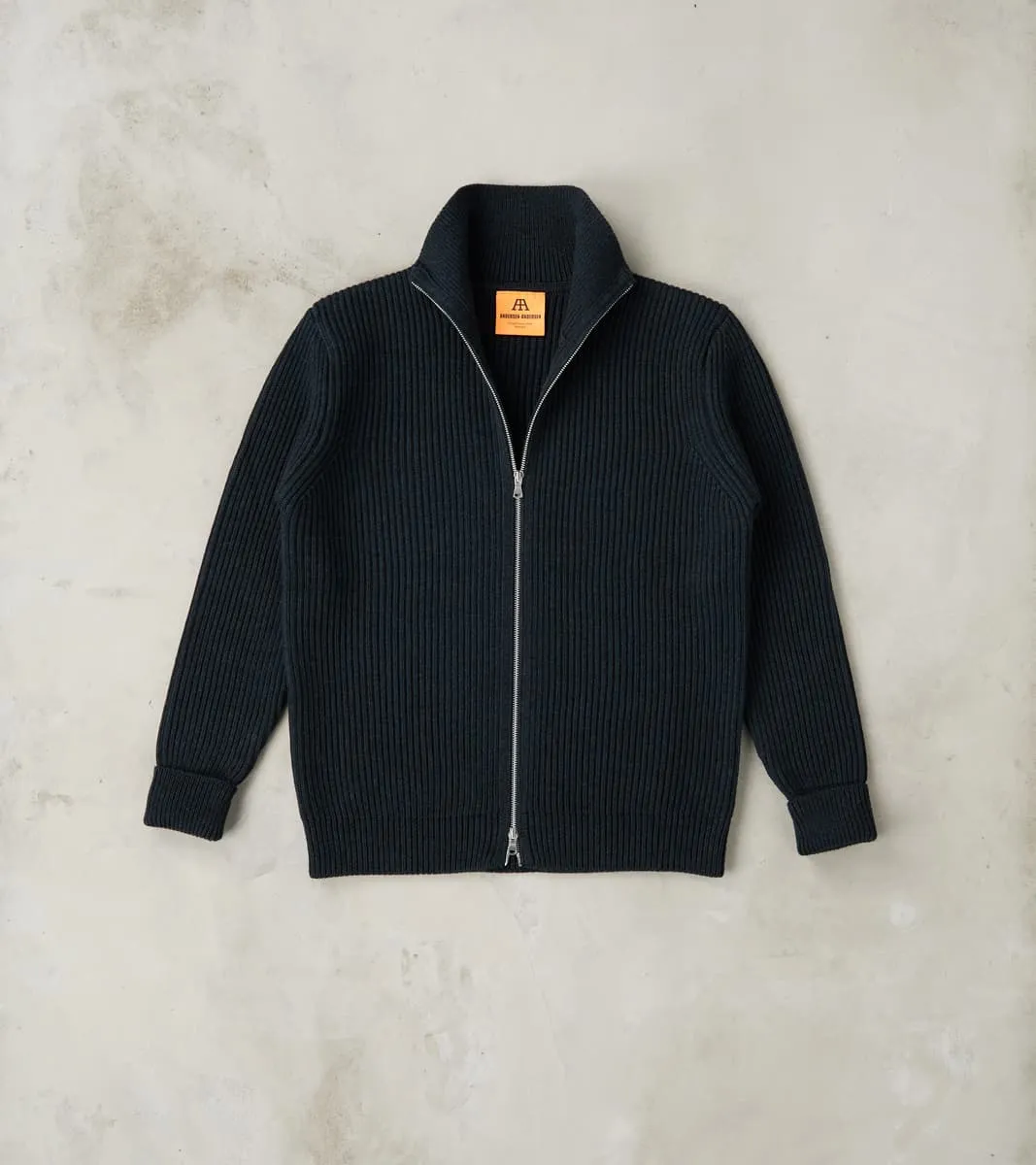 Navy Full Zip Sweater - Dark Indigo sold by Division Road