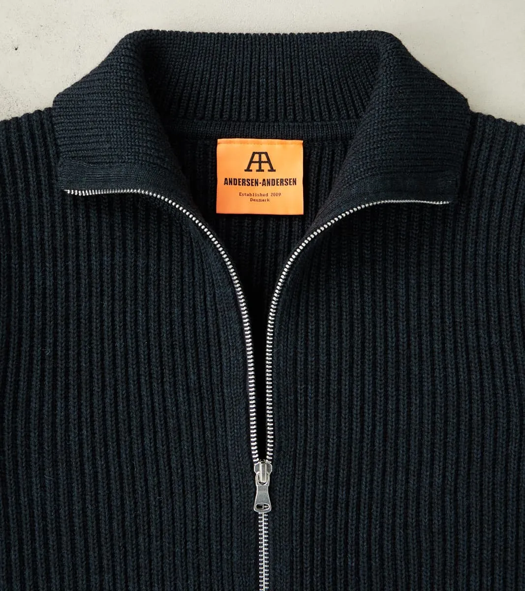 Navy Full Zip Sweater - Dark Indigo sold by Division Road product image thumbnail 4