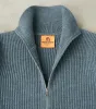 Navy Full Zip Sweater - Light Indigo sold by Division Road
