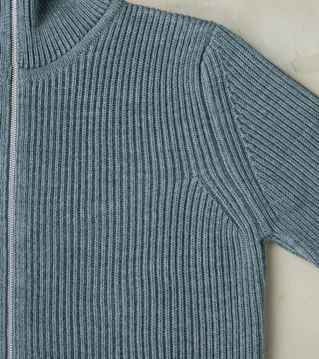 Navy Full Zip Sweater - Light Indigo sold by Division Road product image thumbnail 5